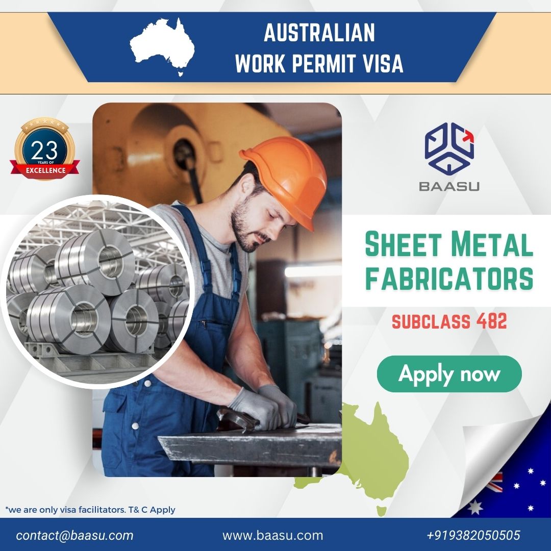 Calling all Sheet Metal Fabricators! Heard about the Aussie Work Permit Visa? It's your golden ticket to crafting a career Down Under. Let those welding sparks fly in the land of kangaroos!

#AussieWorkPermitVisa
#MetalFabricatorVisa
#AustraliaImmigration
#DownUnderDreams