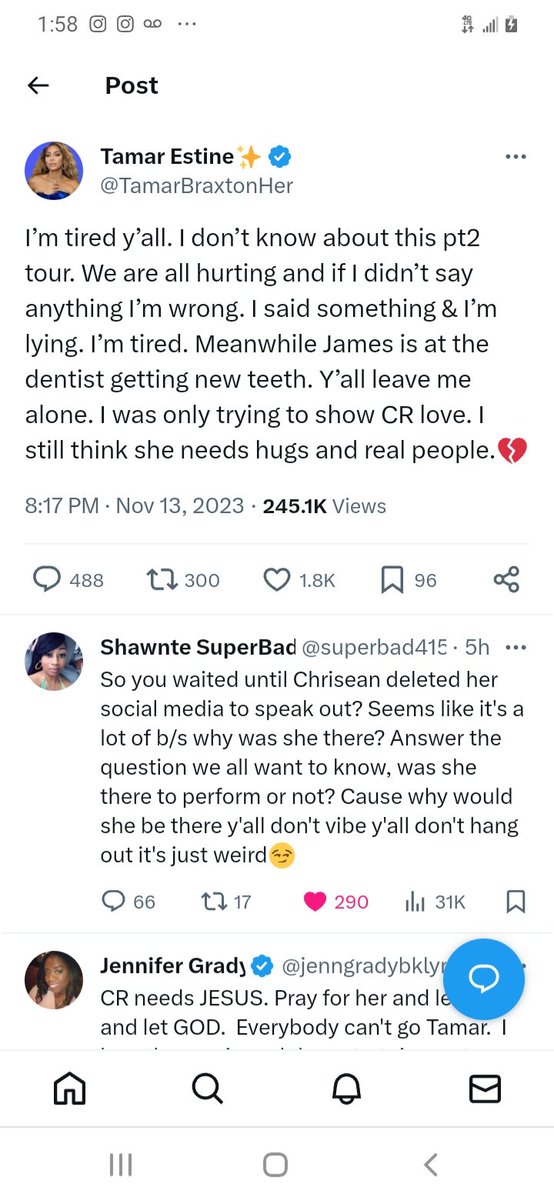 TAMAR PUT THIS ON TWITTER 
CHRISEAN COMING 4 HER #chriseanrock #tamarbraxton #fyp