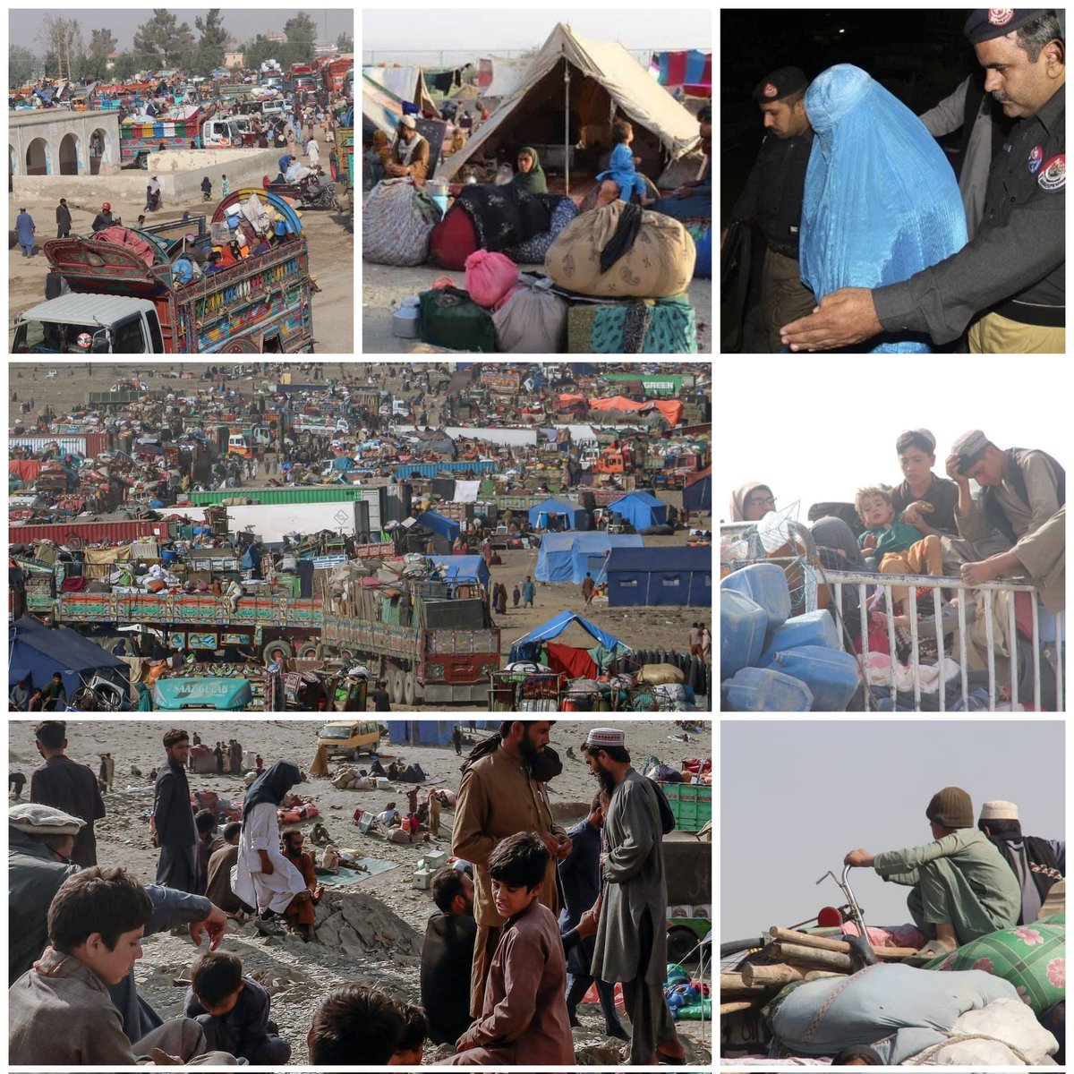 Ratusan ribu muslim dari Afghanistan saat ini terlantar di kamp2 perbatasan Pakistan-Afghanistan.

Mereka ini warga Afghanistan yg lari ke Pakistan karena ada Taliban.

Skrg Pakistan mengusir mereka kembali.

Ini bukan foto dari Gaza. Yg ngusir juga negeri muslim. Gak ada soal