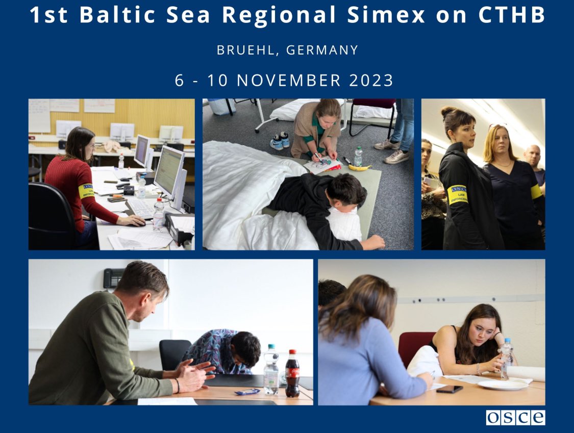 Last Friday,the 1st Baltic Sea Regional Simex on CTHB concluded in🇩🇪.

~50 trainees from🇫🇮,🇩🇪,🇮🇸,🇱🇹and🇸🇪 solved simulated cases of #THB for labour,sexual exploitation,#forcedcriminality.

Emphasis was put on the needs of👦🏻VoTs/VoTs with #disabilities.The use of digital 🐶 was 👍.