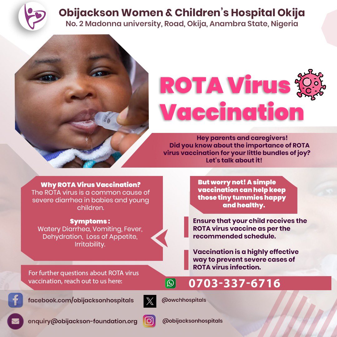 Get your baby vaccinated today!! #health #rotavirus #obijackson #obijacksonhospitals