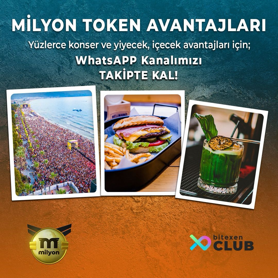 milyontoken's tweet photo. Yüzlerce konser ve yiyecek avantajları için; WhatsApp kanalımızı takipte kal! 🥳

https://t.co/muJCJWIj2a https://t.co/9MolSmRXuH