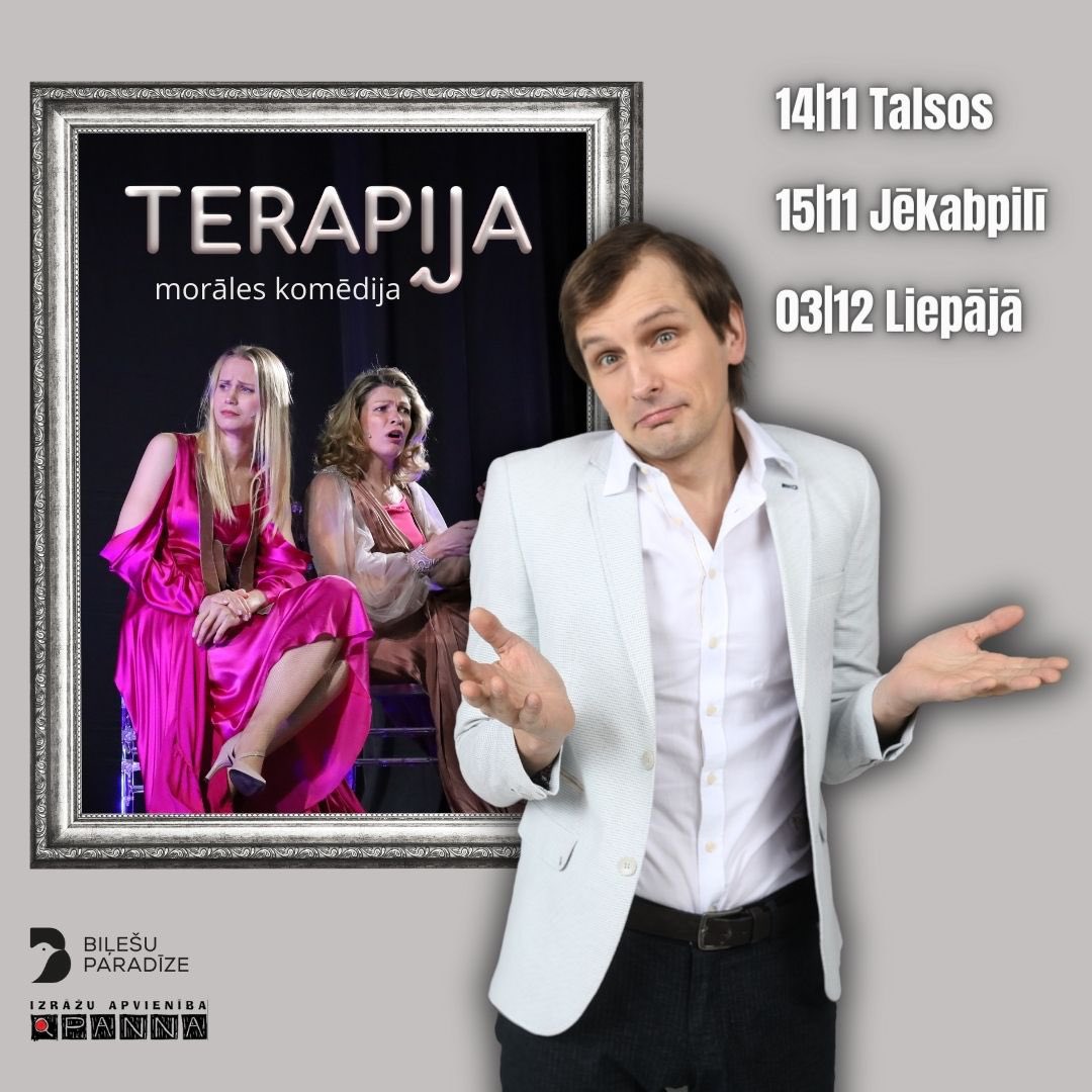 Tuvākie “Terapijas” seansi te: 
bilesuparadize.lv/lv/performance…
#Pannasteatris #Terapija #izrāde #ArtūrsDīcis #JurisRijnieks