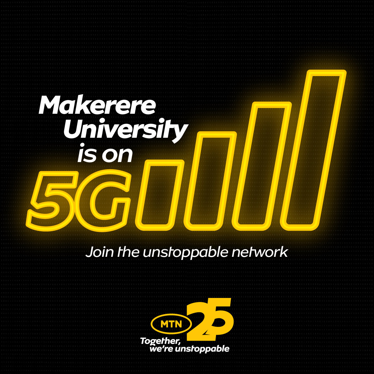 Hello Makererians 😁
Makerere University is on #MTN5G now.
Research made so easy for you all
#UnstoppableNetwork today. #TogetherWeAreUnstoppable