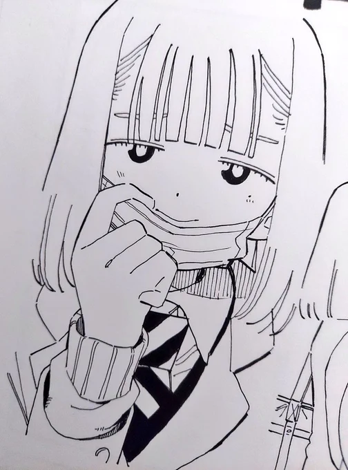 マスクむずい。気合いの背景一発描きする。
ねむい。 