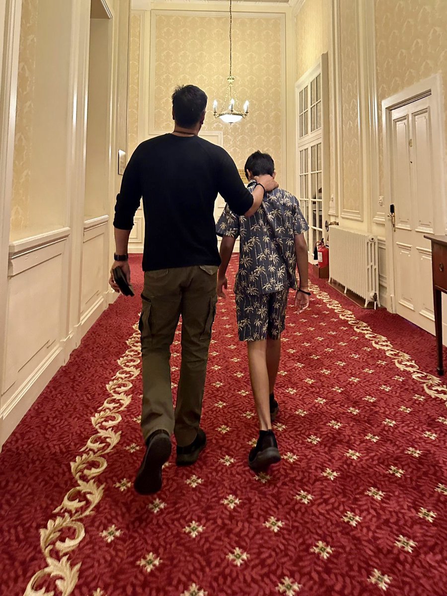 ajaydevgn's tweet photo. No big parade, just a simple walk with my best bud. Happy Children's Day, champ! 👶 https://t.co/ZgBn6OcZsY