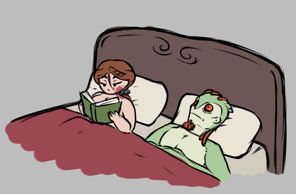 hexagatto's tweet photo. luchimelly as that one trope except melly wouldn't smoke so she's reading a book instead https://t.co/LuZ45hDWnf