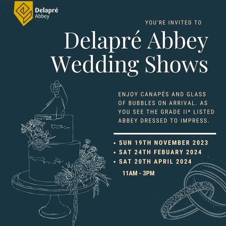 .@delapreabbey invites you to one of their Wedding Shows being held on • Sunday 19th November 2023 • Saturday 24th February 2024 • Saturday 20th April 2024 🎟 Book tickets for the 19th November show: buff.ly/3kKm5mo