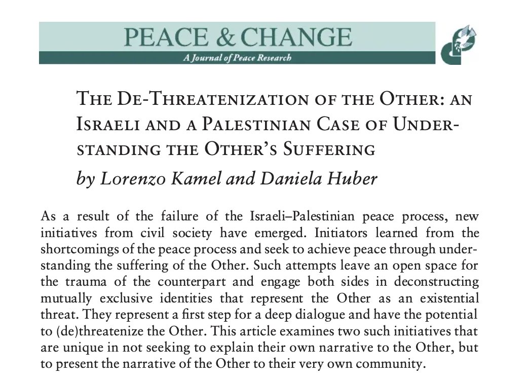 Some years ago we wrote an academic article on #Peace, and where it starts from. Among other elements, we focused on the 'islands of sanity': it still resonates. Open access: academia.edu/4074106/The_De…