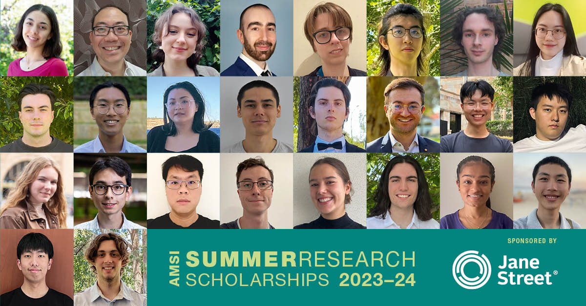 The 2023-24 AMSI Summer Research Scholarship cohort has been announced. #AMSISRS Read more: srs.amsi.org.au/research-proje……