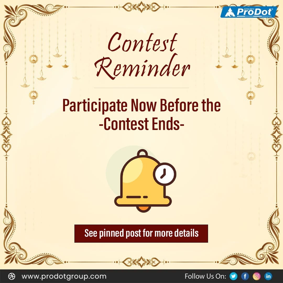 ProDotGroup's tweet photo. 📢 Contest Reminder📢
Participate in the ProDot contest and Stand a  chance to win the exciting prizes.

Check out the @prodotofficial for more information.
✨Participate Now✨

#Contest #ProClick #contestalert #contesttime #giveaway #diwalicontest #diwali #participate https://t.co/TPbCG75IKi