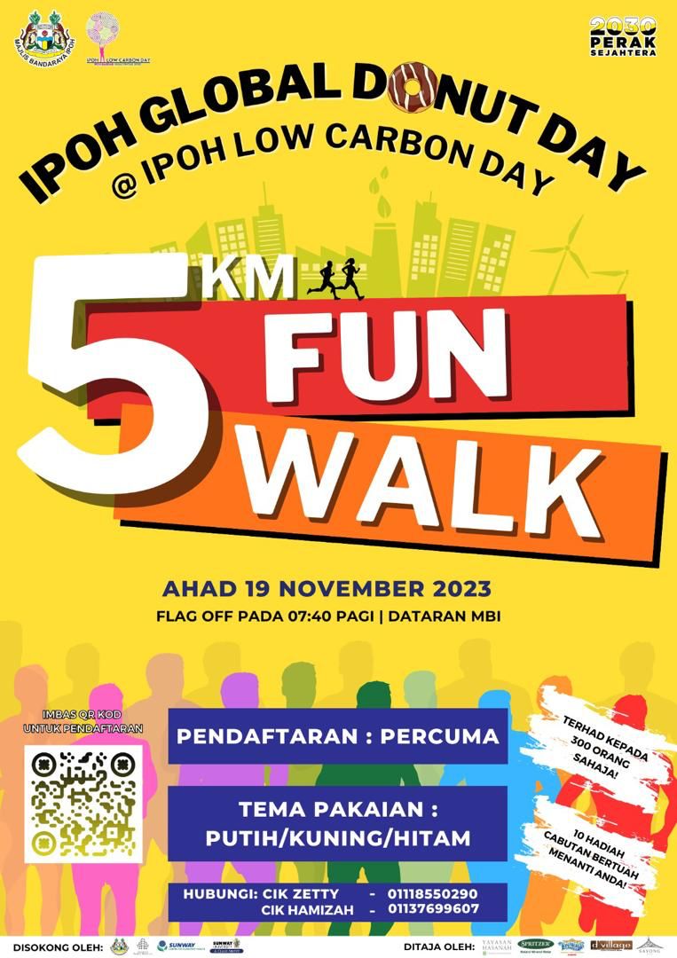 '🍩 Lace up, Ipoh! 🏃‍♂️ Join us for a day of local action and global connection at the 5K Fun Run for Ipoh Global Donut Day. Register here: lnkd.in/gkijccnr #planetaryhealth #doughnuteconomics #globaldonutday