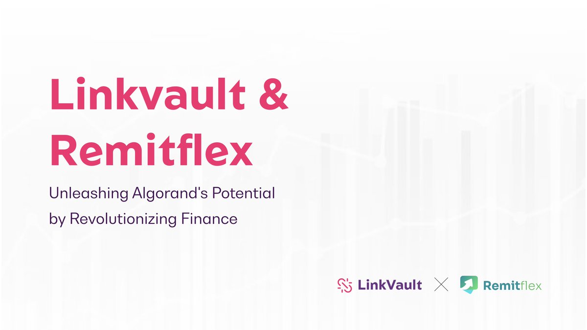 linkvaultapp's tweet photo. Introducing Linkvault &amp; Remitflex for the Algorand Build a Bull Hackathon 2023. https://t.co/Bu5pzjYXVk