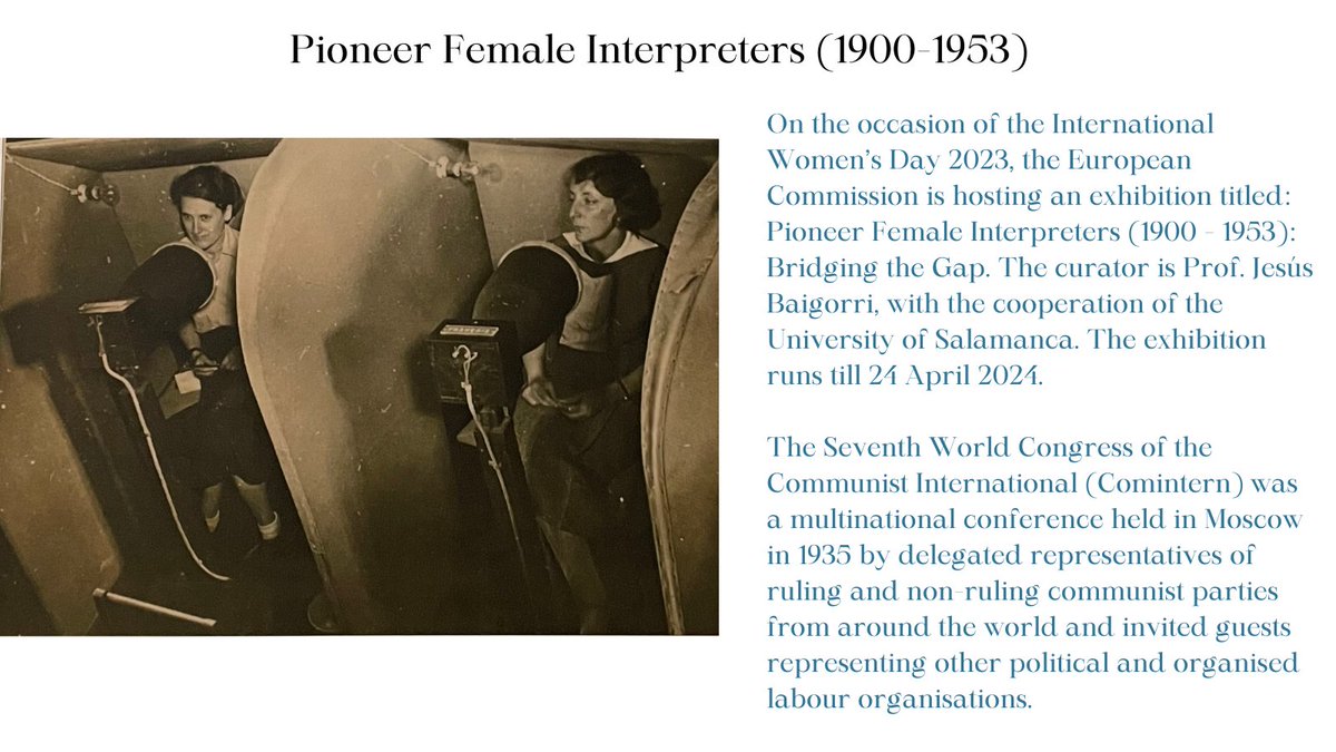 These are serious microphones that these colleagues are using! The picture is from the 'Pioneer Female Interpreters' exhibition.
#womenintranslation