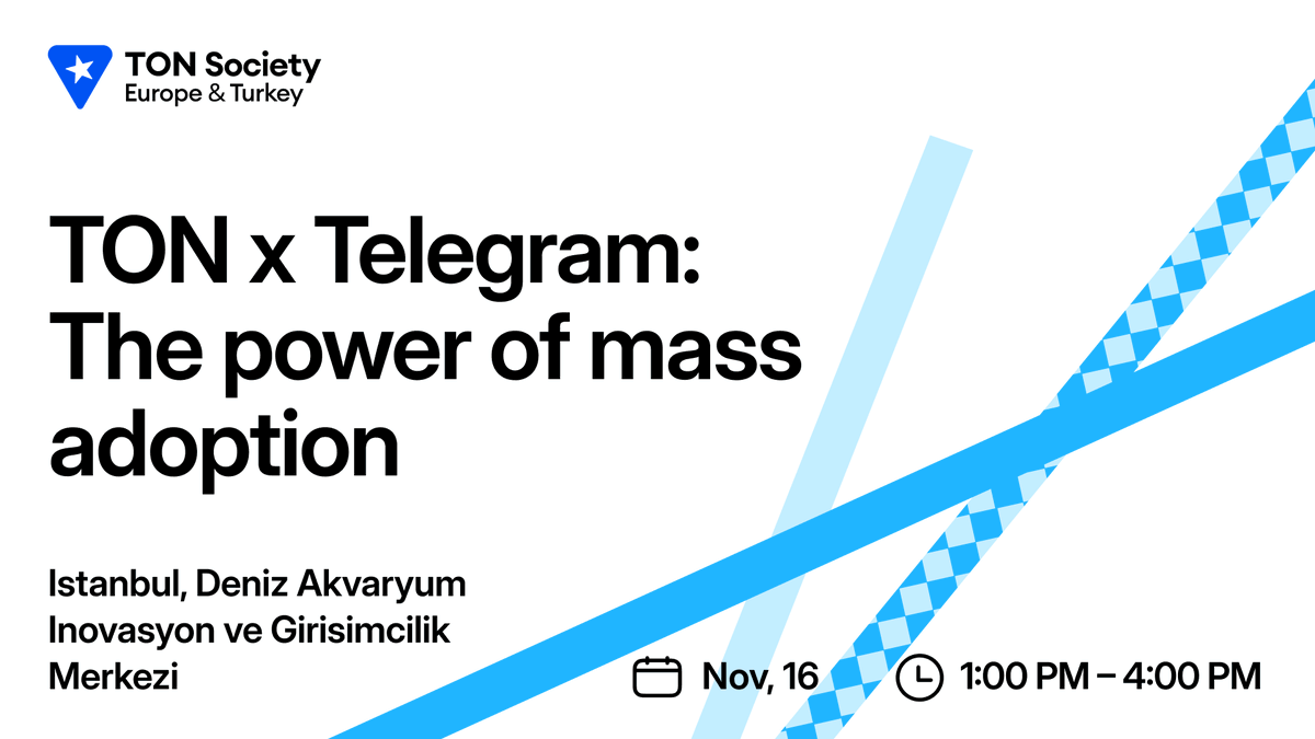 ton_blockchain's tweet image. Join @TON_SocietyEU at the #Devconnect2023 Side Event in Istanbul on Nov 16th at 1:00 PM TRT! Hosted by TON Foundation at Deniz Akvaryum Inovasyon ve Girişimcilik Merkezi.
Dive into the future of #blockchain with industry leaders. 🚀
Register here: lu.ma/e890xpcn