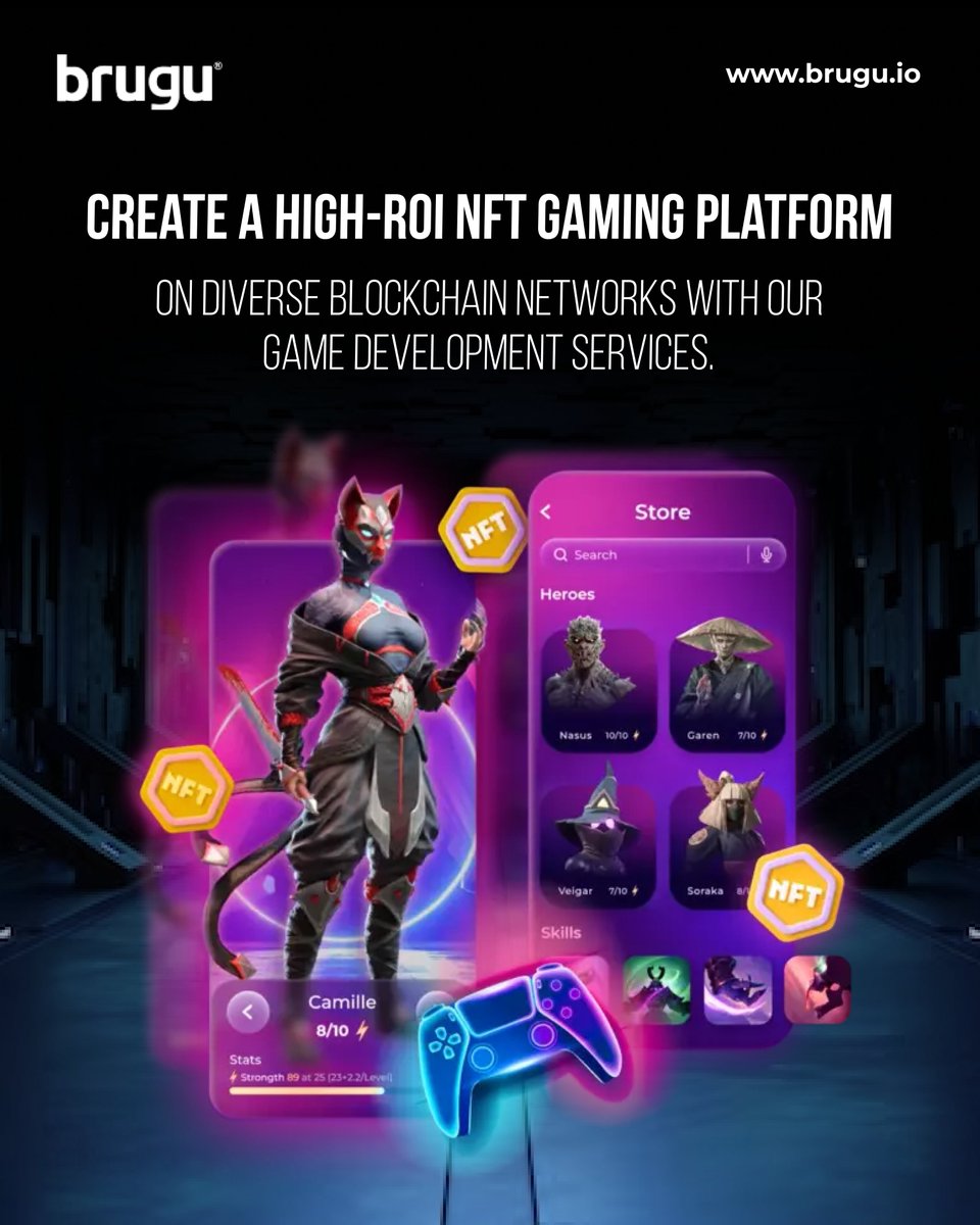 BruguLimited's tweet image. Empower your vision with our game development for high-ROI NFT gaming on diverse blockchains. Elevate user experiences, engage communities, and maximize returns. Partner with us for cutting-edge success!

#NFTGaming #BlockchainDevelopment #GameDevServices #HighROIPlatform #Brugu