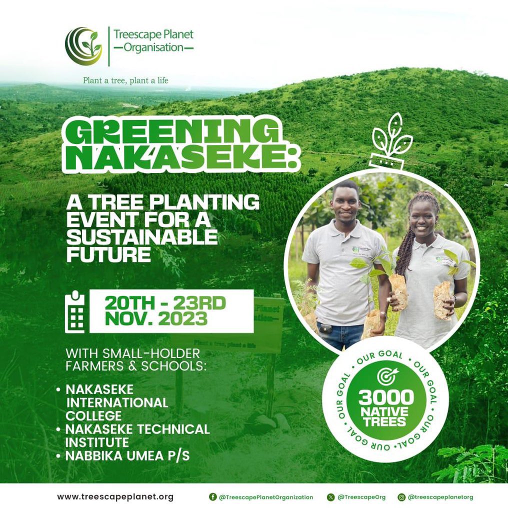 Looking for ways to make a difference? Join us for the #GreeningNakaseke tree planting event and together, let’s get involved in creating a cleaner, greener future. 
#EnvironmentalActivism 
#SustainableFuture