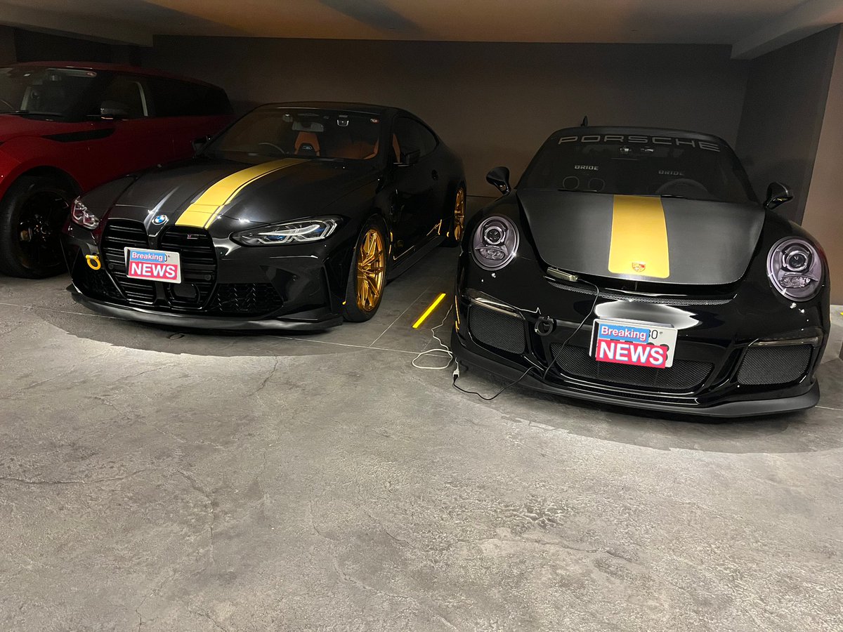 huracan1519's tweet photo. 911マルティニがブレーキパット・ローター損傷により、今だ帰ってきません（泣）

全面賛否あるM4と991.1GT3のコレが最後の最後の2ショット。

ま〜ま〜感動（GT3まだあるんかい！説w） https://t.co/F3GNM403f5