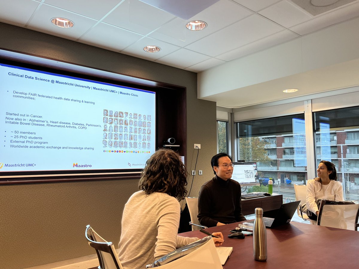 WinetteVanDerGraaf (@winette_vdgraaf) on Twitter photo Excellent talk by clin. data scientist Leonard Wee - Andre Dekker Group <a href="/MAASTROclinic/">MAASTRO clinic</a> in our #AYA & #Sarcoma research group <a href="/NKI_nl/">The Netherlands Cancer Institute</a> . Examples from global projects with Federated Learning to speed up science. Delighted to work with them!
<a href="/strong_AYA/">STRONG AYA</a> <a href="/OlgaHusson/">Olga Husson</a> <a href="/SimoneHanebaum/">Simone Hanebaum, PhD</a> Excellent talk by clin. data scientist Leonard Wee - Andre Dekker Group <a href="/MAASTROclinic/">MAASTRO clinic</a> in our #AYA & #Sarcoma research group <a href="/NKI_nl/">The Netherlands Cancer Institute</a> . Examples from global projects with Federated Learning to speed up science. Delighted to work with them!
<a href="/strong_AYA/">STRONG AYA</a> <a href="/OlgaHusson/">Olga Husson</a> <a href="/SimoneHanebaum/">Simone Hanebaum, PhD</a>
