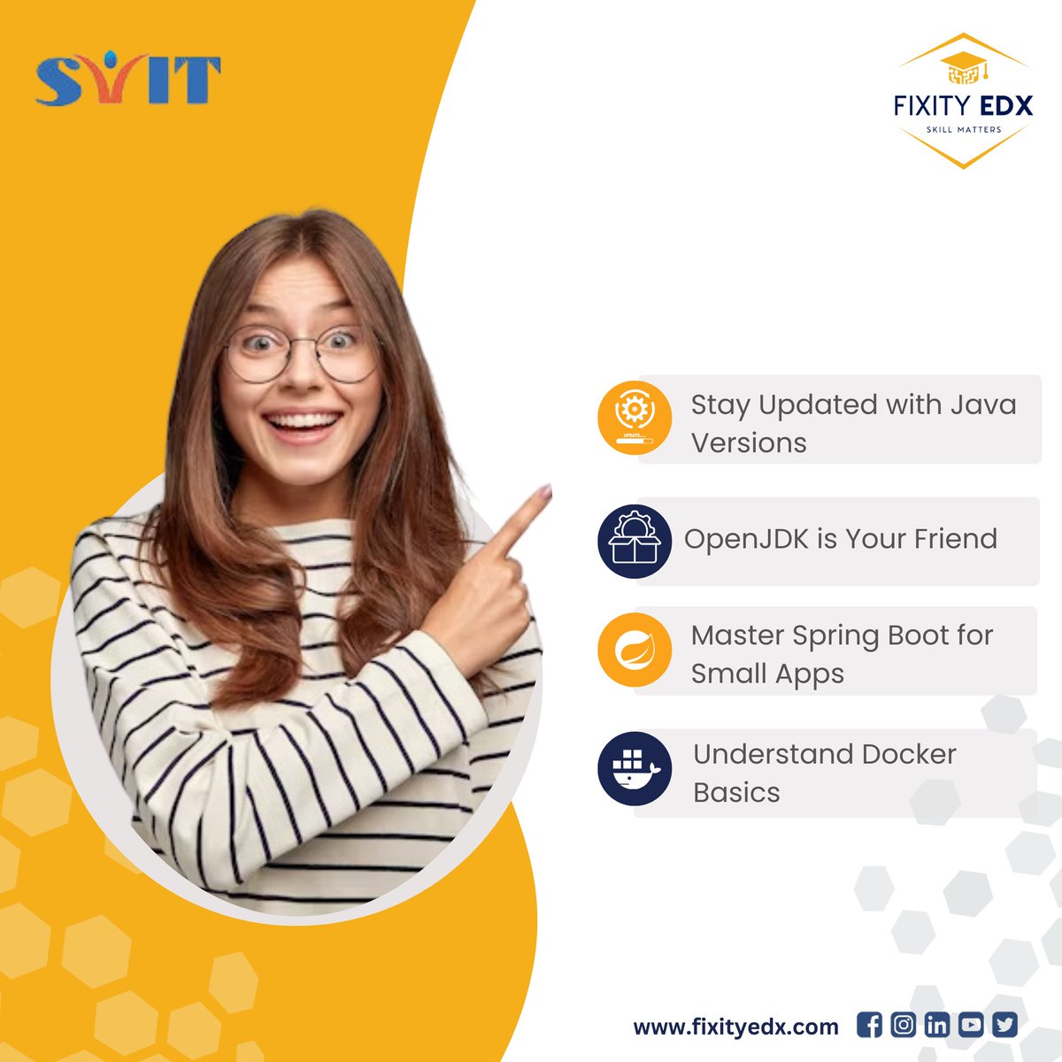 FixityEdx's tweet image. Unlock Java&apos;s secrets: ride the update wave, be buddies with OpenJDK, rock small apps with Spring Boot, and get cozy with Docker basics.

fixityedx.com/full-stack-jav…
#fixityedx #fixitytech #javafullstack #javascript #javajavajava #javascriptdeveloper #java #webdevelopment #pgdiploma