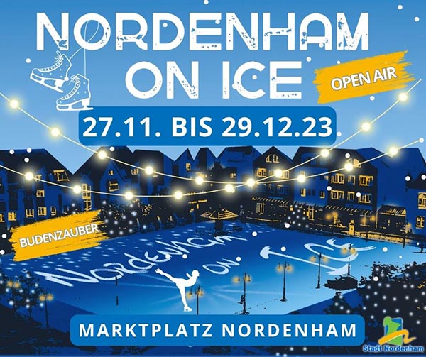 Nordenham on Ice
27.11. bis 29.12.23.: Open Air auf dem Marktplatz
Wir freuen uns riesig, dass  "Nordenham on Ice" wieder stattfindet. Da die Betreibersuche schwierig  war ...
t1p.de/x314r
#nordenham #weihnachtsmarkt #weihnachsfest #glühwein #eislaufen #nordenhamonice