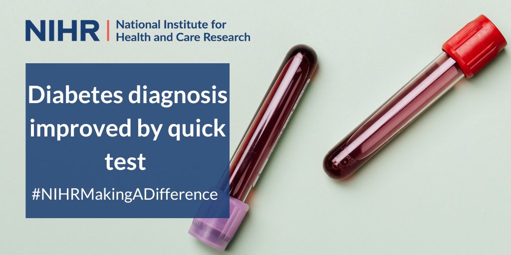 A quick and inexpensive test can identify whether a person should be treated and monitored as having either type 1 or 2 diabetes.

Read the latest #NIHRMakingADifference story: nihr.ac.uk/case-studies/d…