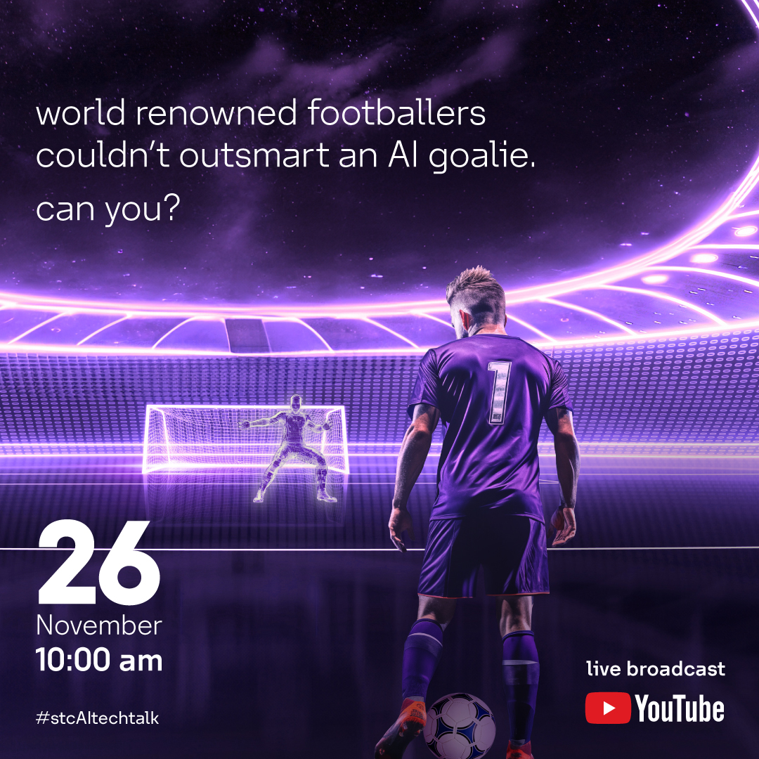 stcbusiness_bhr's tweet photo. Do you have the skills of Leo Messi or Kylian Mbappe? 🐐 Even that might not be enough to score a goal in an AI world.

Learn more about how AI will shape our future - watch stc's Tech Talk live on 26th November. 
#stcAITechtalk #AI4business #AITechTalk #genAI #AI4Sports https://t.co/geeh3lWpJ2