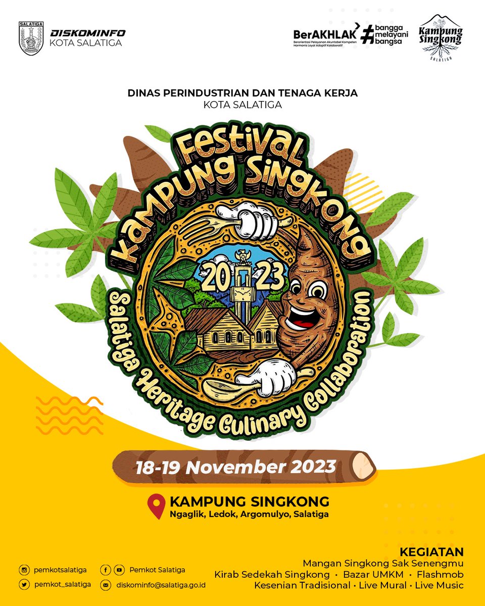Pemkot Salatiga (@pemkotsalatiga) on Twitter photo #sedulursalatiga, gas Kampung Singkong di ngaglik boleh kali ya. Selain bisa "Mangan Singkong Sak Senengmu" disana juga ada beberapa agenda unik.
Simak jadwal acaranya ya
<a href="/Sinoeng69/">Sinung N. Rachmadi</a> <a href="/HumasSalatiga/">humaskotasalatiga</a>
#kampungsingkong #sedulursalatiga, gas Kampung Singkong di ngaglik boleh kali ya. Selain bisa "Mangan Singkong Sak Senengmu" disana juga ada beberapa agenda unik.
Simak jadwal acaranya ya
<a href="/Sinoeng69/">Sinung N. Rachmadi</a> <a href="/HumasSalatiga/">humaskotasalatiga</a>
#kampungsingkong