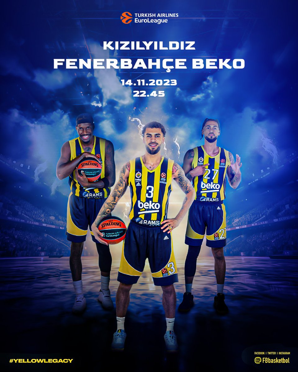 🏀 Maç günü! 🏆 @EuroLeague 8. Hafta 🆚 @kkcrvenazvezda 🕥 22.45 📍 Stark Arena 🔗 Maç raporu: bit.ly/40AJfzg 💬 Maç önü görüşleri: bit.ly/3MGxRfJ 📺 @ssporttr 📱 #YellowLegacy #EuroLeague