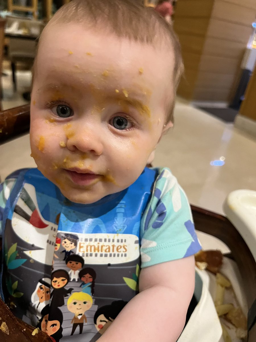 SamBlacow's tweet photo. @emirates @EmiratesSupport Baby Thomas loved his flight to/from Dubai and the flight swag 

Thanks for a lovely flight ✈️👩🏼‍✈️🇦🇪 https://t.co/Hgc94i1XWr
