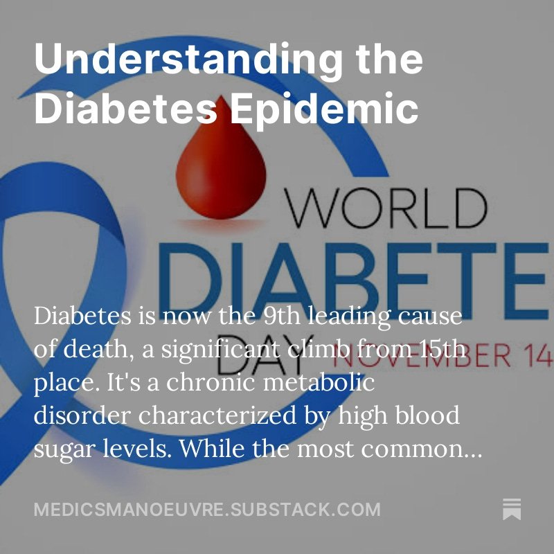 MedicsManoeuvre's tweet photo. 🌐 Celebrating #WorldDiabetesDay! 🩸 Join us in raising awareness and understanding. Click the link to explore valuable insights and empower yourself with knowledge: [https://t.co/UEmY44WWZG] 💙 #DiabetesAwareness #HealthForAll https://t.co/1lgLIF1daN