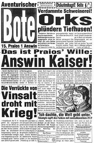 4helden1schelm's tweet photo. Als der berüchtigte Aventurische Bote 37 (im "Bild"-Zeitungs-Look) erschien, durften natürlich auch nackte Haut und alberne Fake-News nicht fehlen. Ina Kramer zeichnete dafür die Elfe Talita Windgeflüster und den legendären Assassinen-Halbling. #INAvember https://t.co/dr6xm90qk6