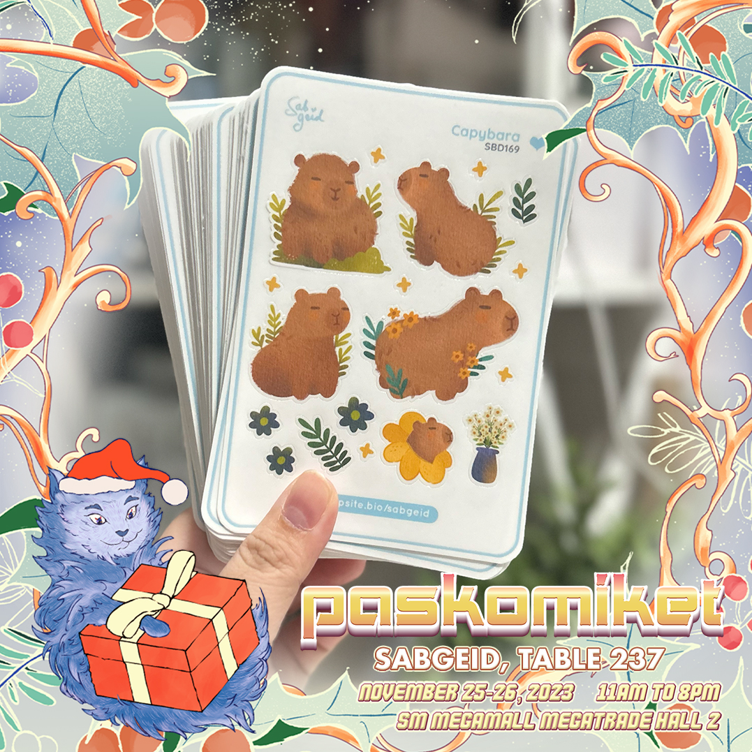 KomiketPH's tweet photo. Shop holiday-themed gifts, goodies, and so much more at #PASKOMIKET2023! Meet and greet over 500 artist exhibitors and #SupportLocalCreators, creatives, and creations from 11AM to 8PM at SM Megamall, Megatrade Hall 2 on November 25-26. Entrance is 100php.

Kitakits sa PASKOMIKET! https://t.co/KNVA49lD9F