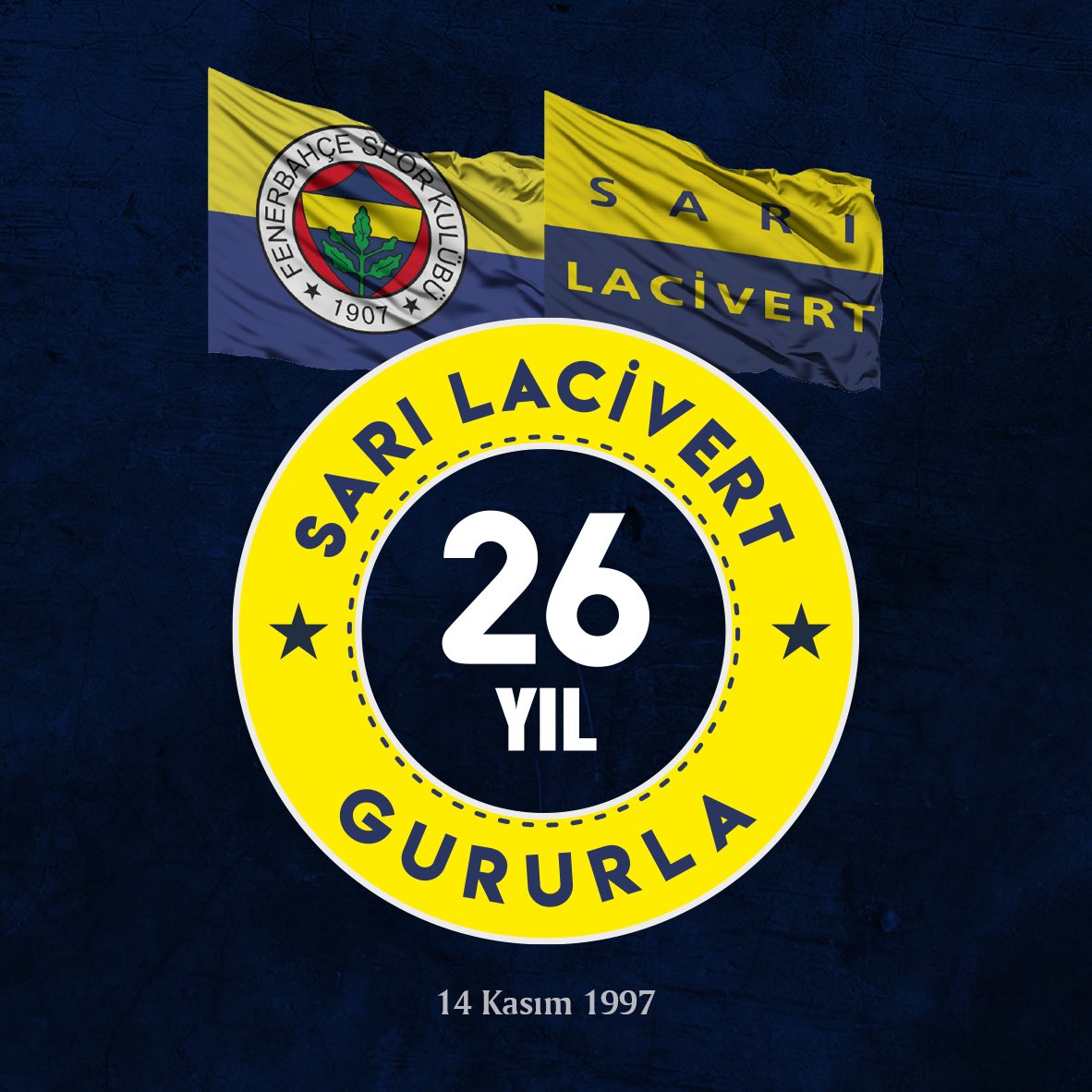 Sarı Lacivert Derneği olarak Fenerbahçe Spor Kulübüne karşılık beklemeden hizmet vermek, Türkiye’de ve uluslararası alanda daha iyi yerlere getirmek için üyelerimizle birlikte 26 yıldır kararlılıkla yürümeye devam ediyoruz. Kuruluş yıldönümümüz kutlu olsun.