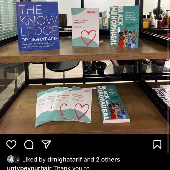 Thank you to @wellbeingofwomen and @hollandandbarrett @YouandMenopause for making this magic happen and @untypeyourhair for raising awareness - what a library #perimenopause #menopause