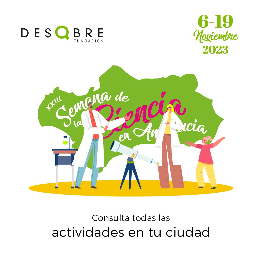Seguimos con la #semanadelacienciaandalucia: 

☕🔭 #cafeconciencia, exposiciones, talleres, observaciones astronómicas...

Busca en tu ciudad o alrededores la que más te guste y ¡participa! 👉ow.ly/qRC150Q6sZM

#andaluciaciencia