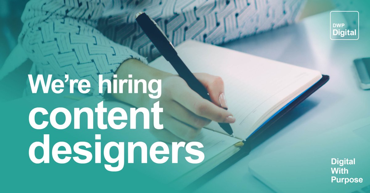 👩‍💻 Content Designer
➡  Salary: up to £43,347
🏢 Location: #Birmingham

Apply now: 
civilservicejobs.service.gov.uk/csr/jobs.cgi?j…

#DWPDigitalJobs