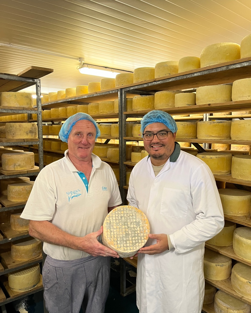 We had the chance to show some special guests around the dairy over the last couple of weeks and get a first look at some extra special cheese we have produced especially for Christmas 👀🎄