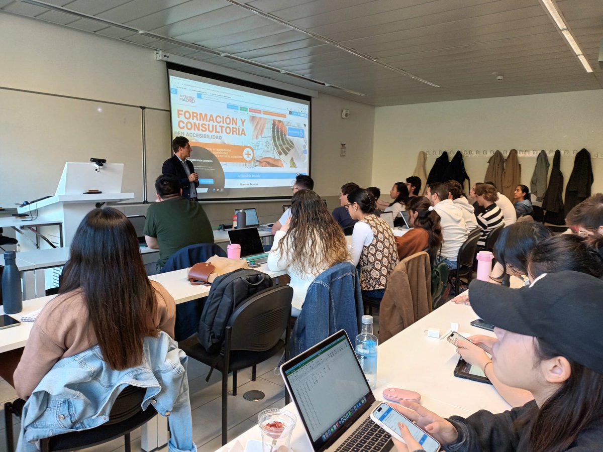 El CEO y fundador de @AccessMadrid, Arturo Garrido Velayos, compartió su experiencia emprendedora con los estudiantes del Máster. ¡Muchas gracias por tu participación! ¡Y gracias, también, a @adefammadrid por ponernos en contacto!

#AccesibleMadrid #TurismoAccesible @alumniUC3M