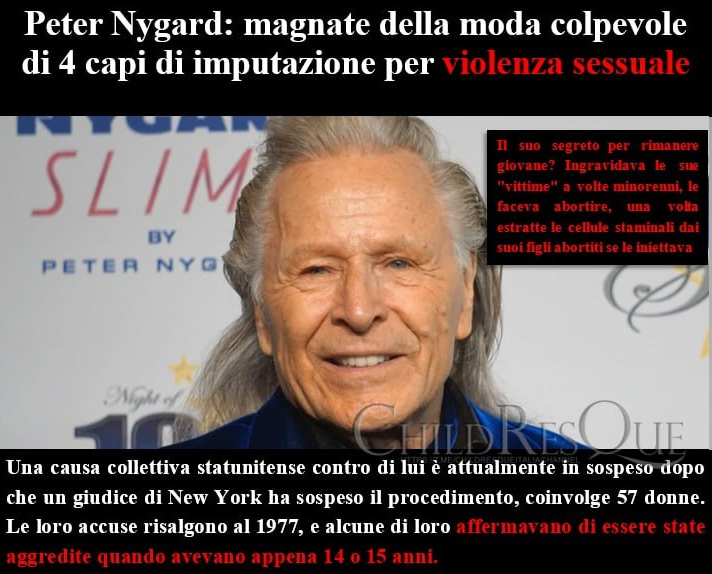 EnricoFaraboll1's tweet image. #ChildResQue 

🔥PETER NYGARD: MAGNATE DELLA MODA COLPEVOLE DI 4 CAPI DI IMPUTAZIONE PER VIOLENZA SESSUALE🔥

L'ex magnate della moda canadese #PETER_NYGARD, 82 anni, accusato di aver aggredito cinque donne nella camera da letto privata del suo ufficio nel centro di Toronto, è