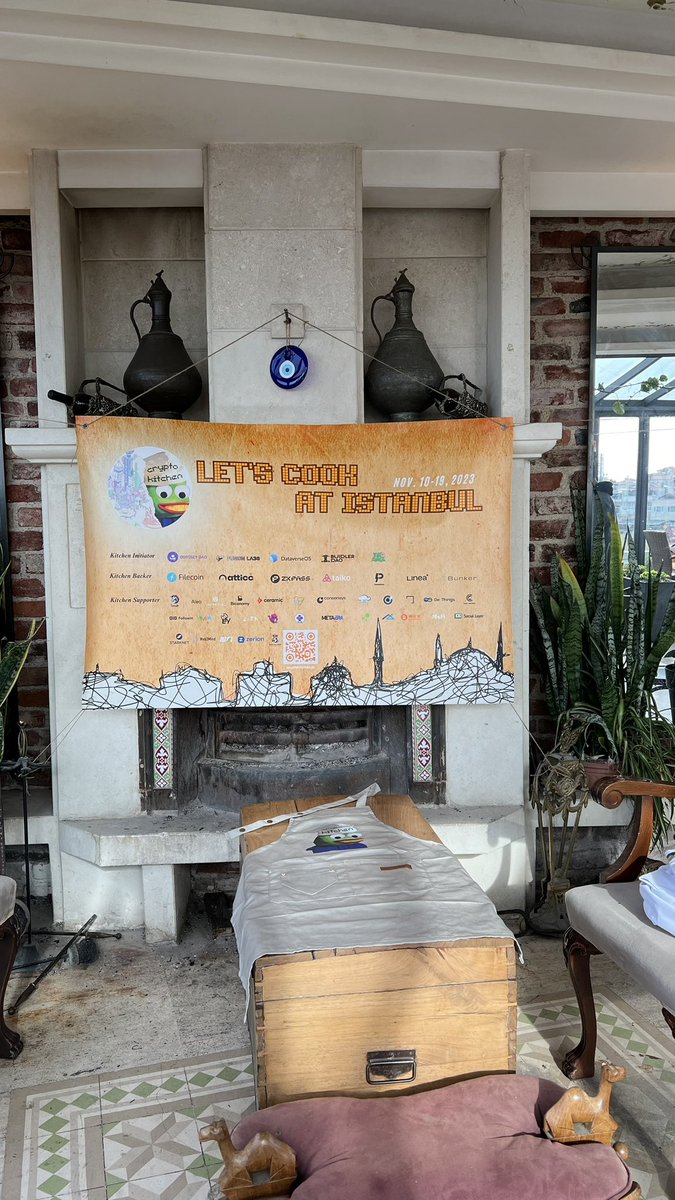 CryptoKitchen23's tweet photo. Ready for our #CryptoKitchen23 chefs and foodies of DWeb Day on the top of #Istanbul right now! #Devconnect #LetsCookatIstanbul https://t.co/HXSiPbA3FQ