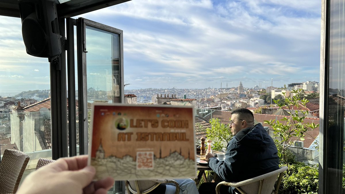 CryptoKitchen23's tweet photo. Ready for our #CryptoKitchen23 chefs and foodies of DWeb Day on the top of #Istanbul right now! #Devconnect #LetsCookatIstanbul https://t.co/HXSiPbA3FQ