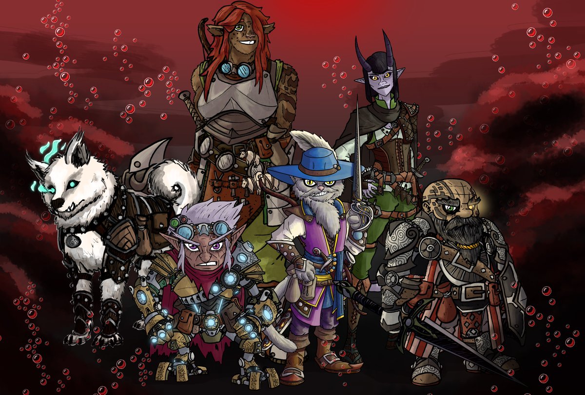 ARThur_2711's tweet photo. Upgrade group for my Call of the Netherdeep campaign
Level 3 to level 8
#art #ArtistOnTwitter #digitalartist #character #commission #freelance2D #charadesign #dnd #dungeonsanddragons #fantasy #exandria #CriticalRole #netherdeep #party #adventurers #campaign #team #heroes #NoIA https://t.co/n39wf2vwqJ