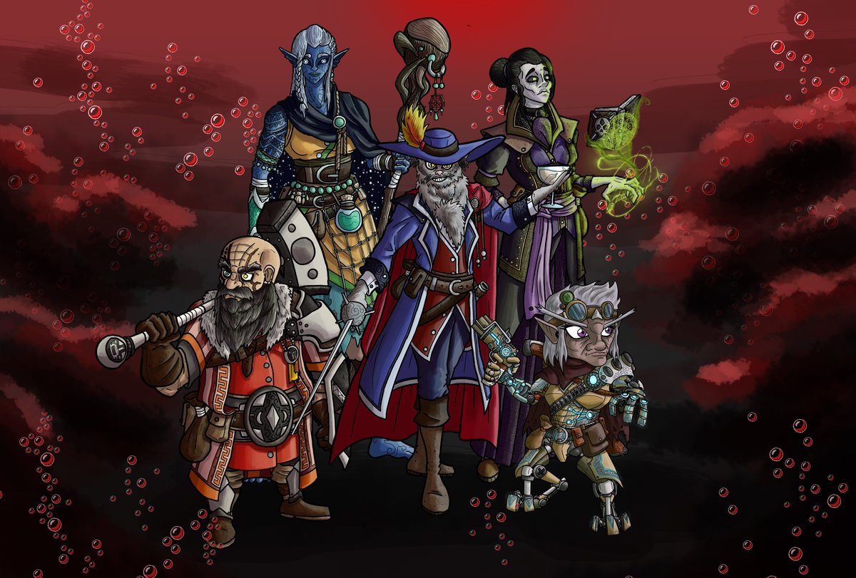 ARThur_2711's tweet photo. Upgrade group for my Call of the Netherdeep campaign
Level 3 to level 8
#art #ArtistOnTwitter #digitalartist #character #commission #freelance2D #charadesign #dnd #dungeonsanddragons #fantasy #exandria #CriticalRole #netherdeep #party #adventurers #campaign #team #heroes #NoIA https://t.co/n39wf2vwqJ