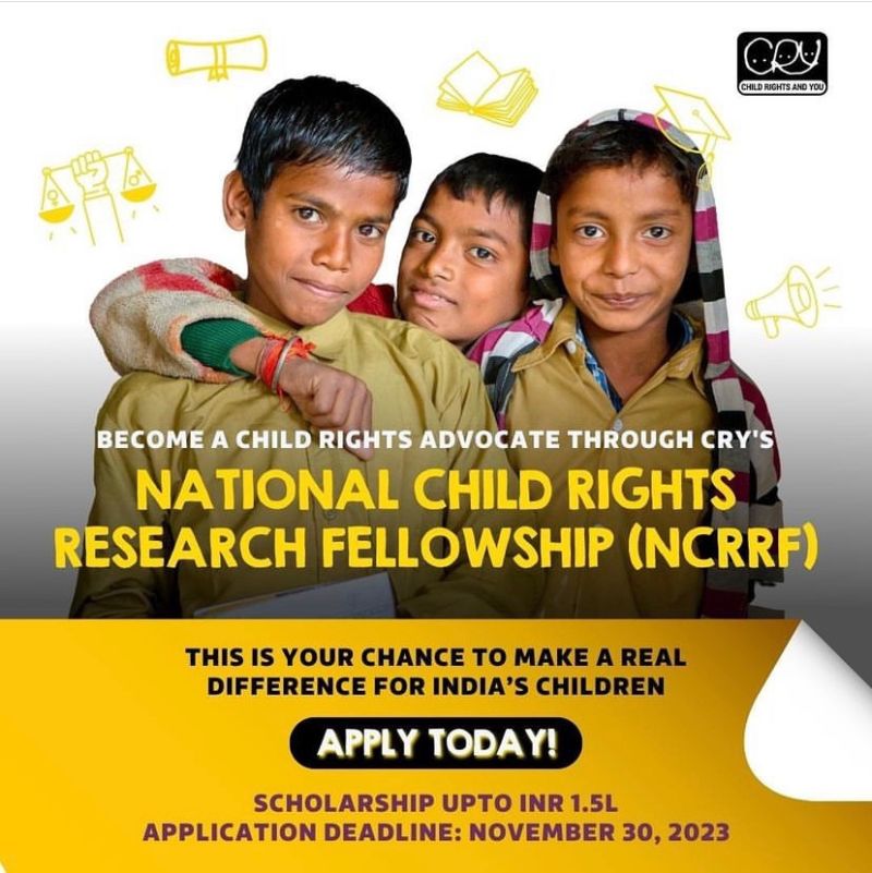 DevInfoIN's tweet photo. Fellowships Info https://t.co/L8I4wz6Wie | Child Rights Research Fellowship 2024-25 : CRY

Location: Mumbai | Duration: 1 years

Grants: 5 fellowships up to Rs.1.5 lakh will be awarded

https://t.co/9Tx15ZZRj5
 
#DevInfoDotIn #fellowships #CRY #DevSector https://t.co/qtU5cvERZH