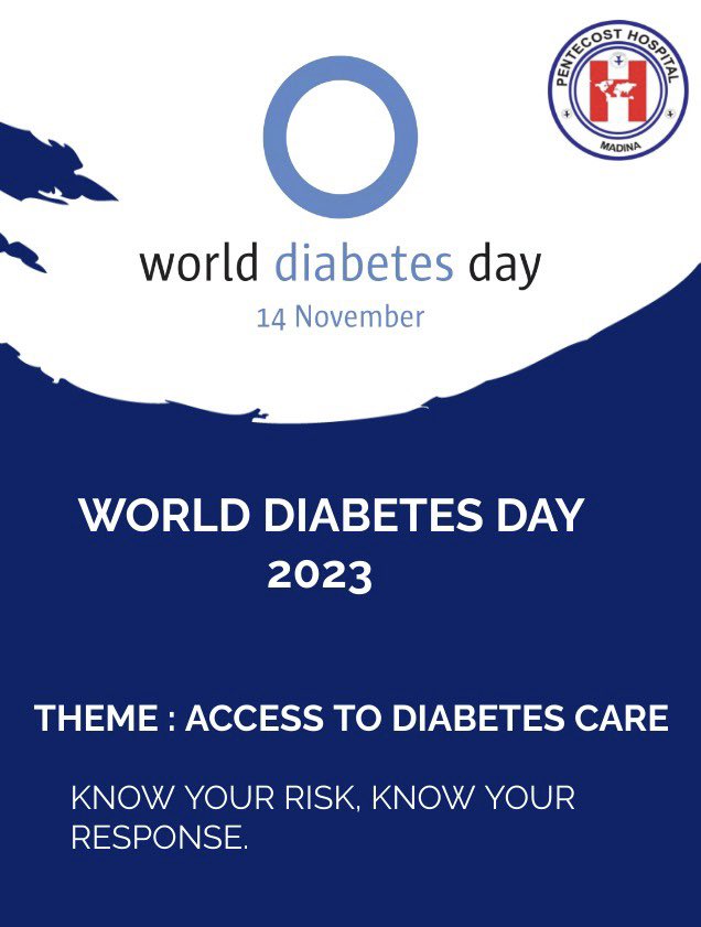 Empowering lives on World Diabetes Day! 
Join Pentecost Hospital, Madina, in raising awareness about diabetes prevention and management. Let's unite for a healthier future. 💙 #WorldDiabetesDay #DiabetesAwareness
