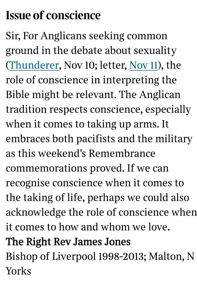 JayneOzanne's tweet photo. Grateful to Bishop James Jones for his letter in @theTimes today responding to my 
Thunderer last week... https://t.co/KBi8AkjOzS