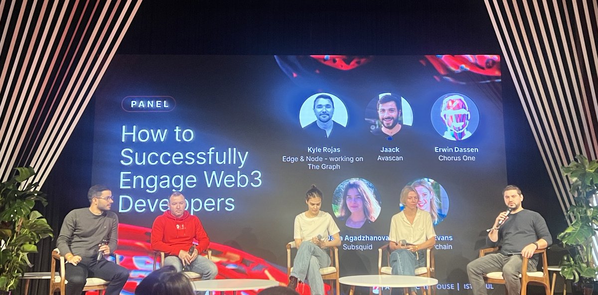 How to Successfully Engage Web3 Developers, first panel at @avax house today! Featuring @ijaack94 of @AvascanExplorer, Suz from @interchain_io, Daria from @subsquid, and Erwin of @ChorusOne moderated by the one & only @luigidemeo Let’s dive in for the live recap👇