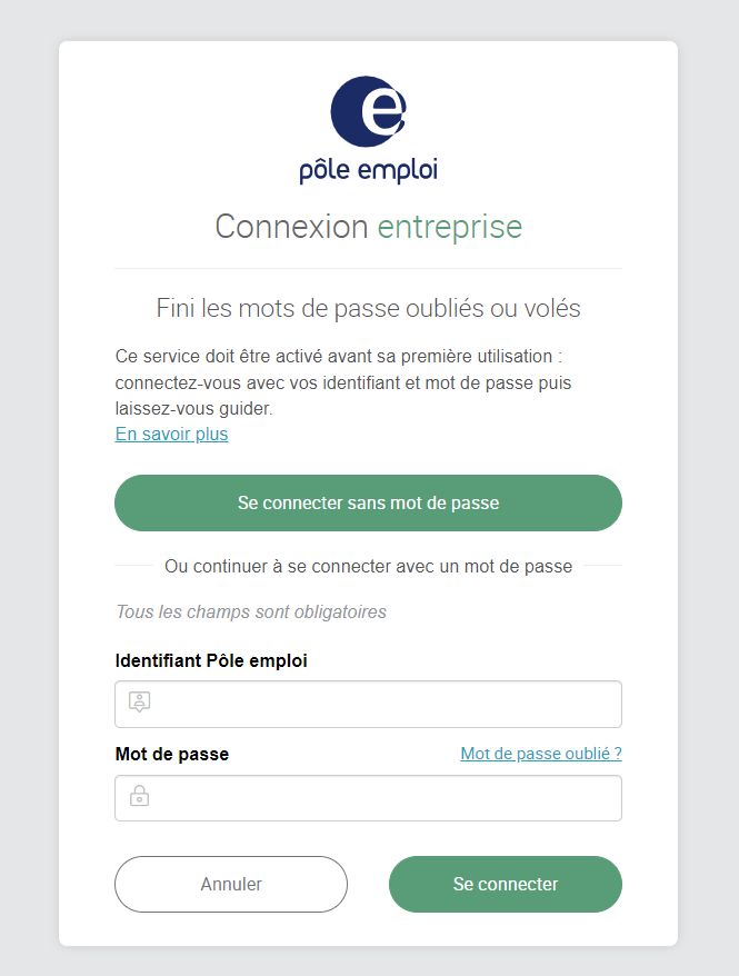 Une connexion plus simple et plus sécurisée : nous testons depuis hier un mécanisme de connexion sans mot de passe pour les recruteurs utilisant les services de Pôle emploi !