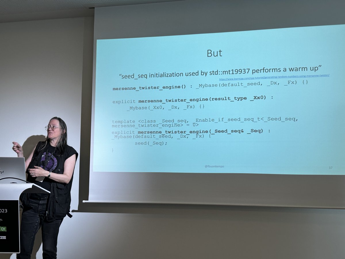 ciura_victor's tweet image. This morning, I picked a track at random 😉 - let’s see how it goes. 🎲
@fbuontempo raising the @meetingcpp entropy for the last day of the conference.
Number theory fun.
#meetingcpp
